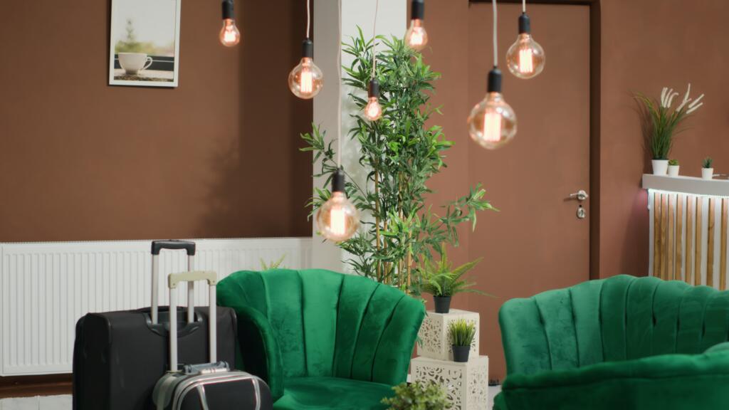 empty front desk hotel registration area » StayBooked